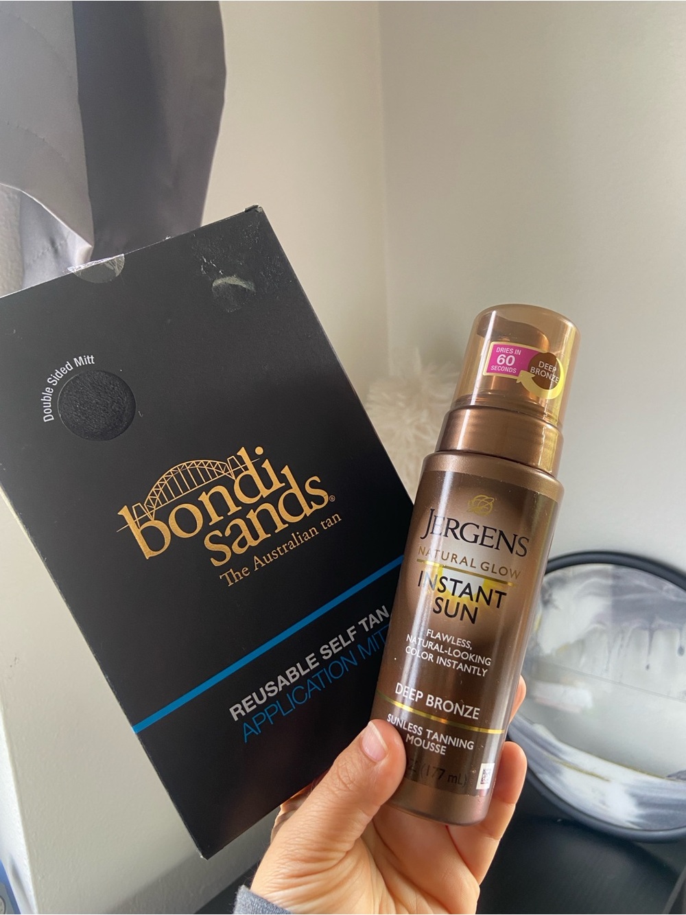 Bondi Sands & Jergens Instant Sun Self Deep Bronze Tan Mousse & Reusable Mit NWT